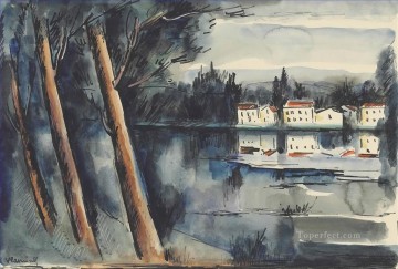 150の主題の芸術作品 Painting - 川沿いのモーリス・ド・ヴラマンク川の風景